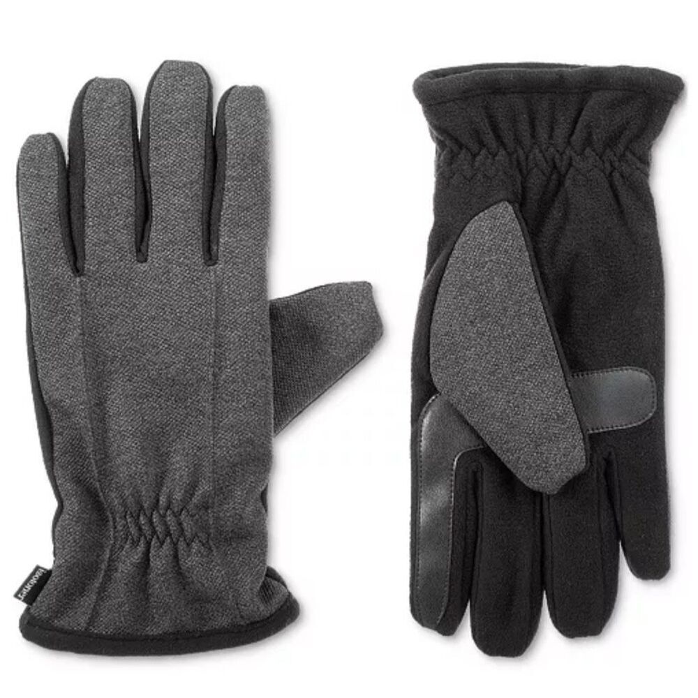 Isotoner NWT Signature Active Gloves Oxford Dark Charcoal Grey Medium